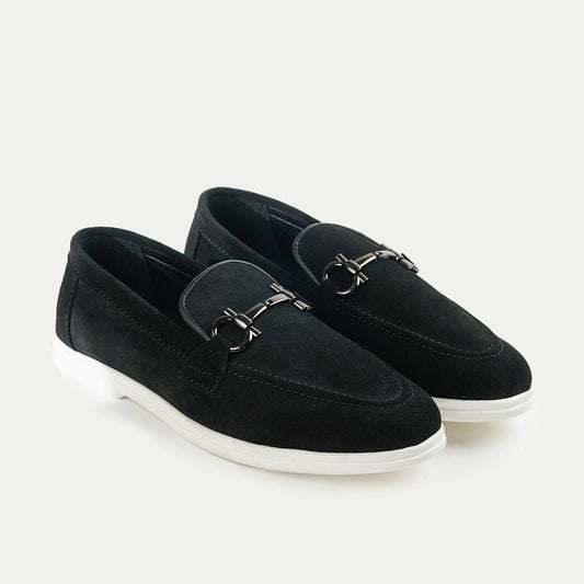 Sorrento | Suede Leather Horsebit Loafers | 33317 Coal Black
