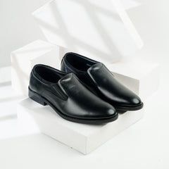 Vanguard | Executive Plain Leather Toe Loafers | 22203 Black