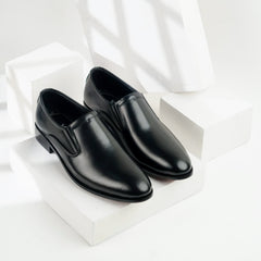 Aurelius | Full Leather Plain Toe Loafers | Z-0010 Black
