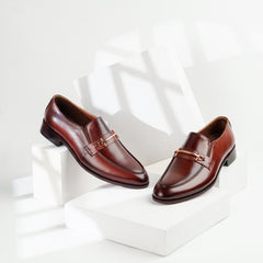Imperial | Full Leather Patina Bit Loafers | Z-1255 Brown