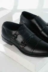 Cavalier | Leather Double Monk Strap Loafers | 34052 Black