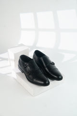 Cavalier | Leather Double Monk Strap Loafers | 34052 Black