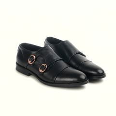 Cavalier | Leather Double Monk Strap Loafers | 34052 Black