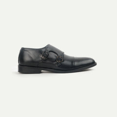 Cavalier | Leather Double Monk Strap Loafers | 34052 Black