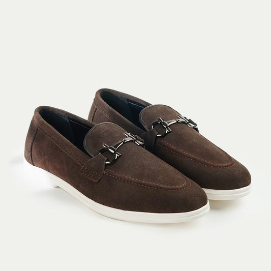 Sorrento | Suede Leather Horsebit Loafers | 33317 Truffle Brown