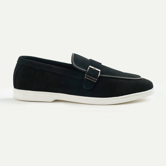 Capri | Suede Leather Monk-Strap Loafers | 33306 Onyx Black