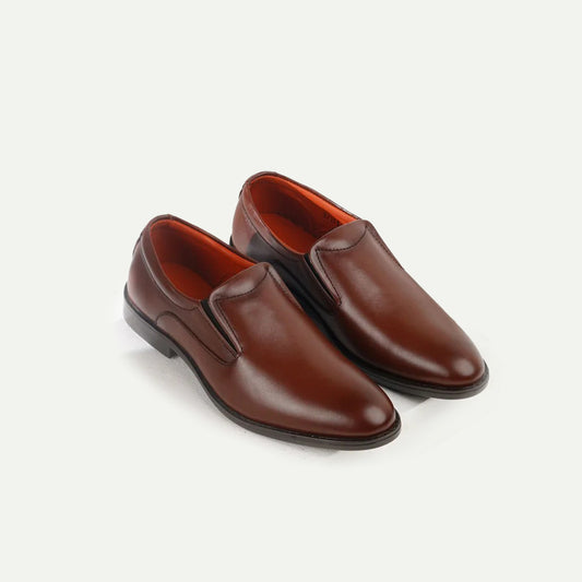 Vanguard | Executive Plain Leather Toe Loafers | 22203 Brown