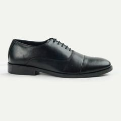 Commander | Leather Cap-Toe Derby Lace-Ups | 35051 Black