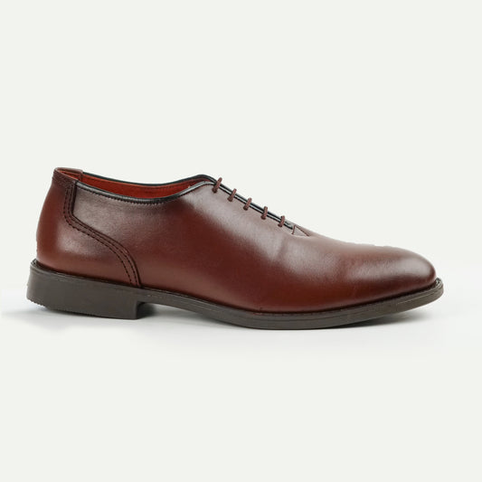 Zenith | Polished Plain-Toe Wholecut Oxfords | 3251 Brown