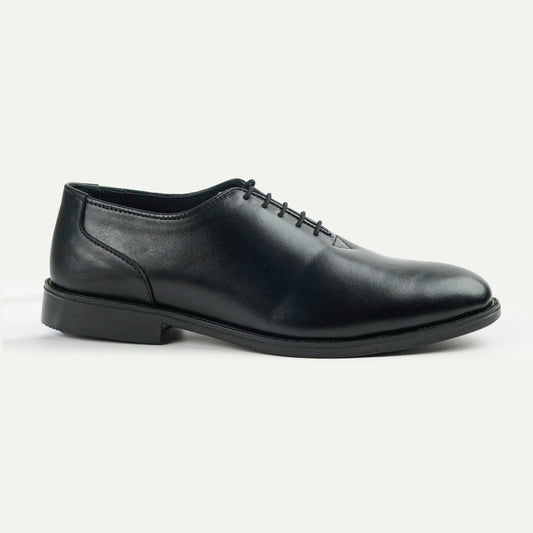 Zenith | Polished Plain-Toe Wholecut Oxfords | 3251 Black