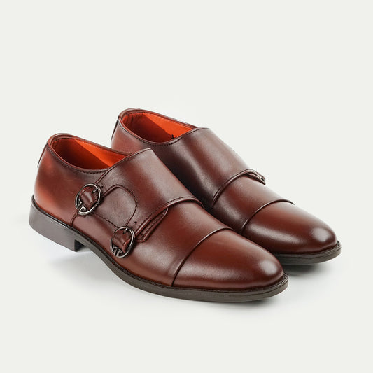 Cavalier | Leather Double Monk Strap Loafers | 34052 Brown
