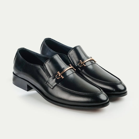 Imperial | Full Leather Patina Bit Loafers | Z-1255 Black