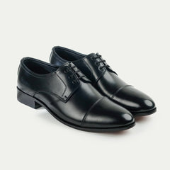 Commander | Leather Cap-Toe Derby Lace-Ups | 35051 Black