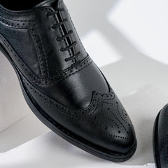Kensington | Leather Wing-Tip Brogue Oxfords | 35053 Black
