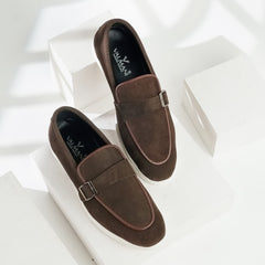 Capri | Suede Leather Monk-Strap Loafers | 33306 Cocoa Brown