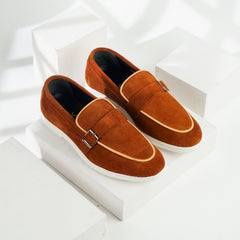 Capri | Suede Leather Monk-Strap Loafers | 33306 Terracotta Tan