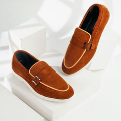 Capri | Suede Leather Monk-Strap Loafers | 33306 Terracotta Tan