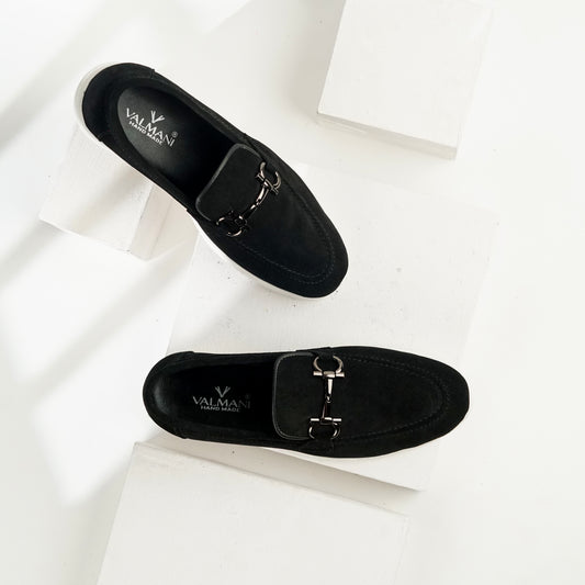Sorrento | Suede Leather Horsebit Loafers | 33317 Coal Black
