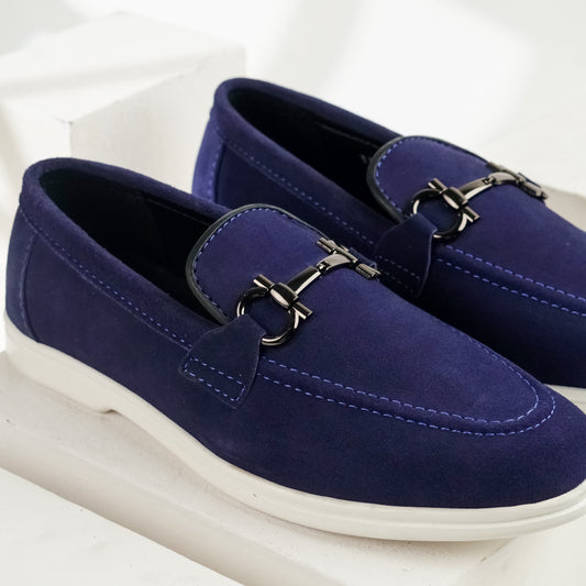 Sorrento | Suede Leather Horsebit Loafers | 33317 Royal Blue