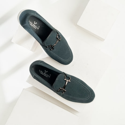 Sorrento | Suede Leather Horsebit Loafers | 33317 Teal Green