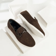 Sorrento | Suede Leather Horsebit Loafers | 33317 Truffle Brown