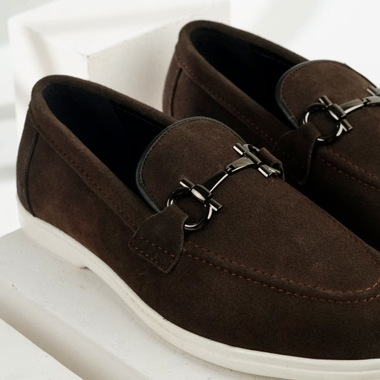 Sorrento | Suede Leather Horsebit Loafers | 33317 Truffle Brown