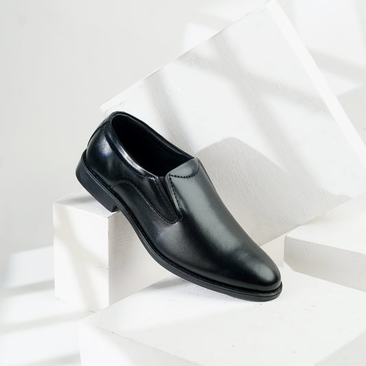 Vanguard | Executive Plain Leather Toe Loafers | 22203 Black