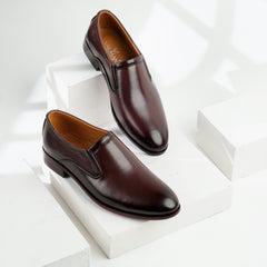 Aurelius | Full Leather Plain Toe Loafers | Z-0010 Brown