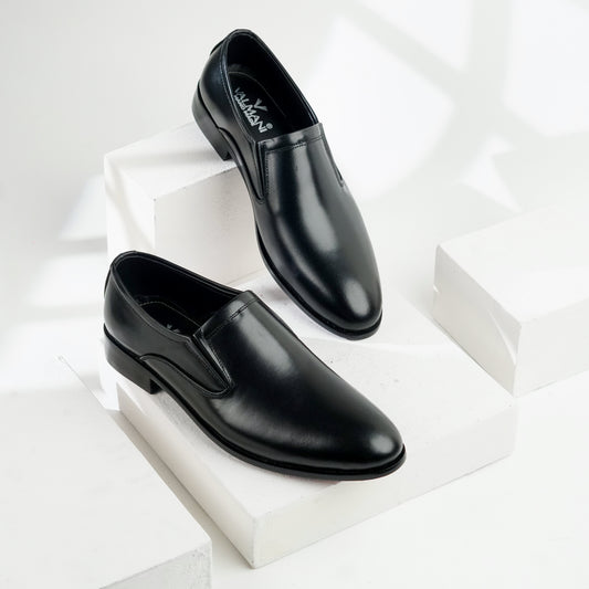 Aurelius | Full Leather Plain Toe Loafers | Z-0010 Black
