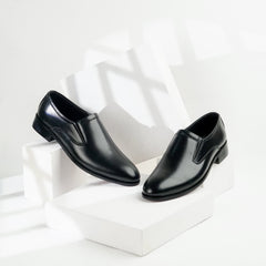 Aurelius | Full Leather Plain Toe Loafers | Z-0010 Black