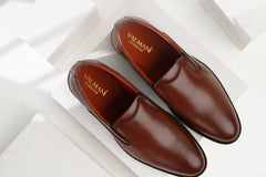 Vanguard | Executive Plain Leather Toe Loafers | 22203 Brown