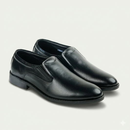 Vanguard | Executive Plain Leather Toe Loafers | 22203 Black